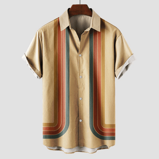 Camicia Uomo Retrò Estiva Elegante a Righe | Stile Vintage | Claudio