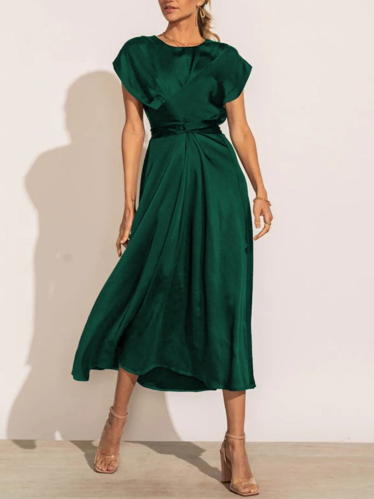 Abito Midi Elegante in Seta Donna | Abito Raffinato Viviana per Cerimonie e Eventi