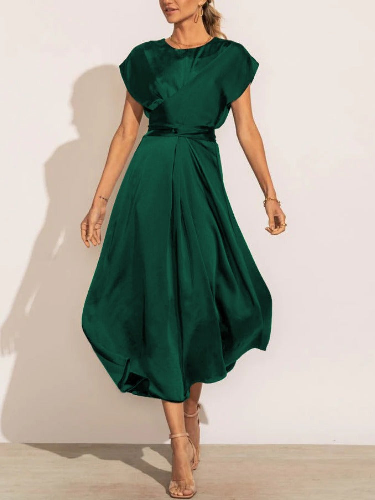Abito Midi Elegante in Seta Donna | Abito Raffinato Viviana per Cerimonie e Eventi